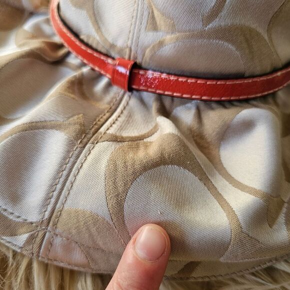 Coach Y2K Early 2000s Monogrammed Embroidered Floral Bucket Hat - Picture 2 of 6